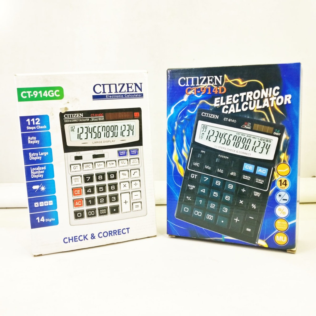 

PROMO KALKULATOR MURAH CMZEN CT-914D , CT-914GC 14 DIGIT desktop calculator check correct CT-914