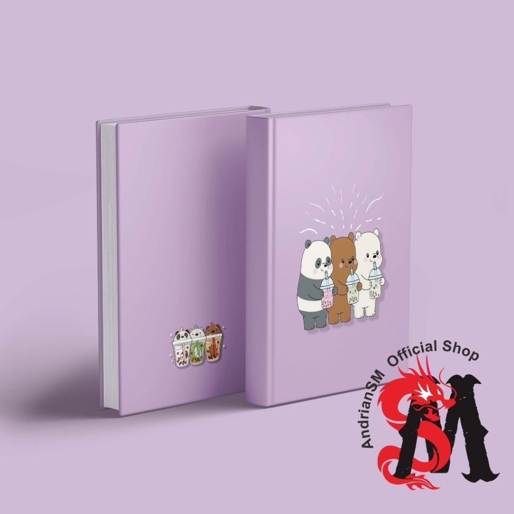 

Buku Catatan Notebook Kartun Lucu We Bare Bears Ungu Hardcover A5