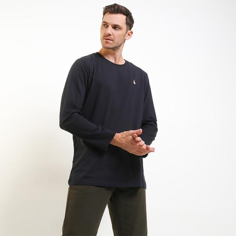 Kaos Hush Puppies Pria Leviero Lengan Panjang Black