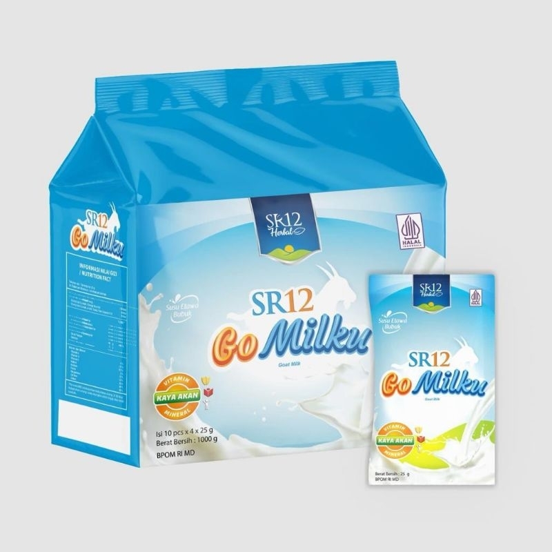 

SR12 Go Milku Sachet 100% Susu Kambing Etawa Murni Halal BPOM Tanpa Gula Tanpa Krimer