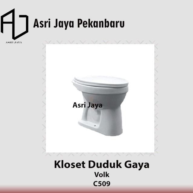 Kloset Duduk Siram / Kloset Duduk Gaya Tanpa Tabung Volk C509