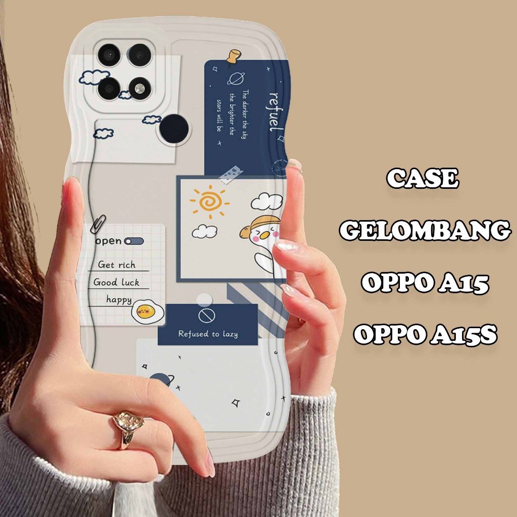 Soft Case GELOMBANG Hp Oppo A15/A15S - Oppo A15/A15S - Case Pro Camera - Fashion Case Motif Estetik 