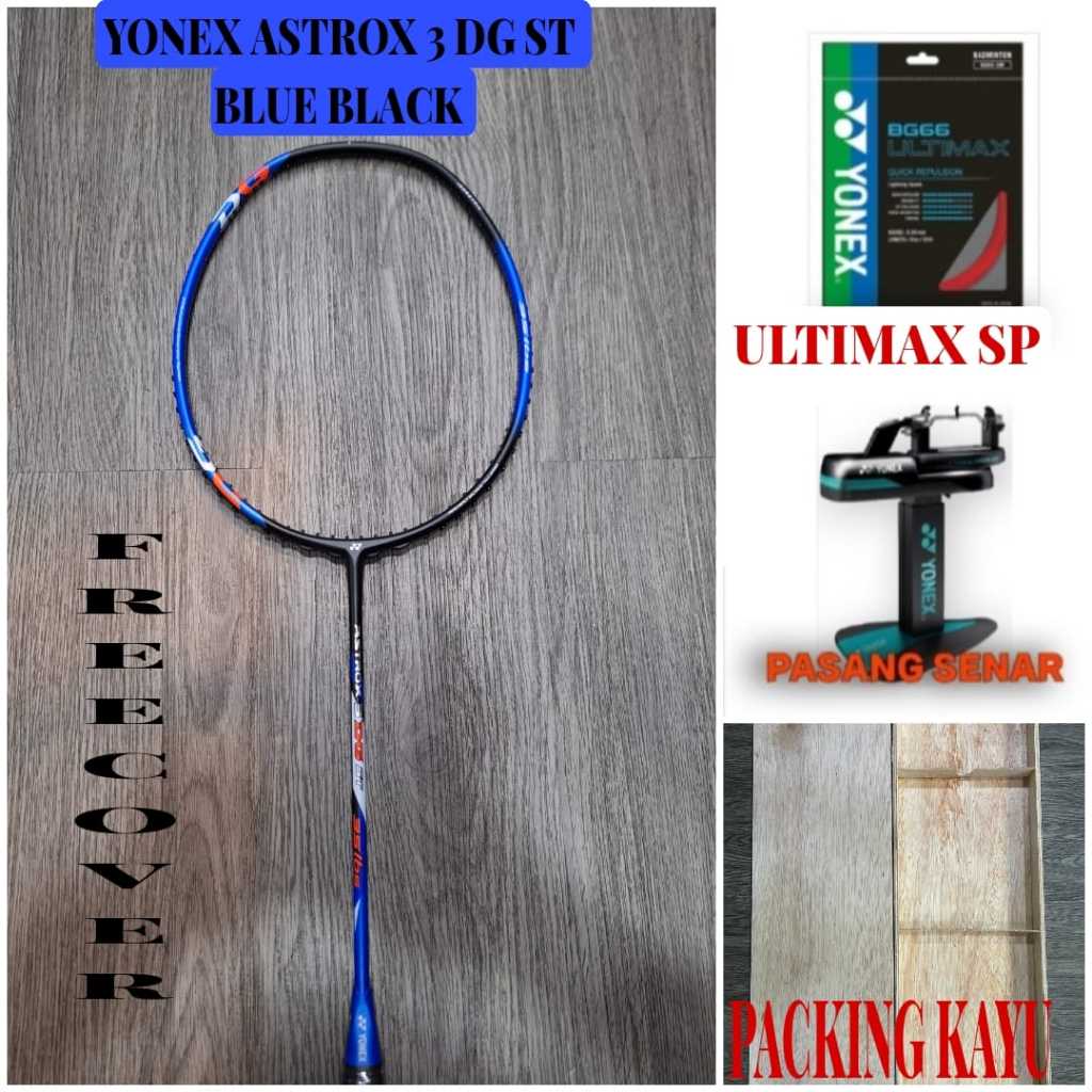 Terbaru Raket Badminton Astrox 3 DG ST 3DG ST 3DGST Black Blue