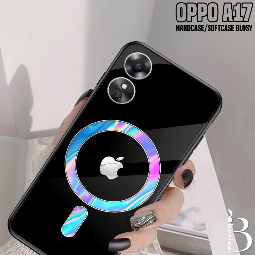 Case Oppo A17 - Casing Hp Oppo A17 Motif Logo Magsafe - Silikon Hp Oppo A17 - Kesing Hp Oppo A17 - S