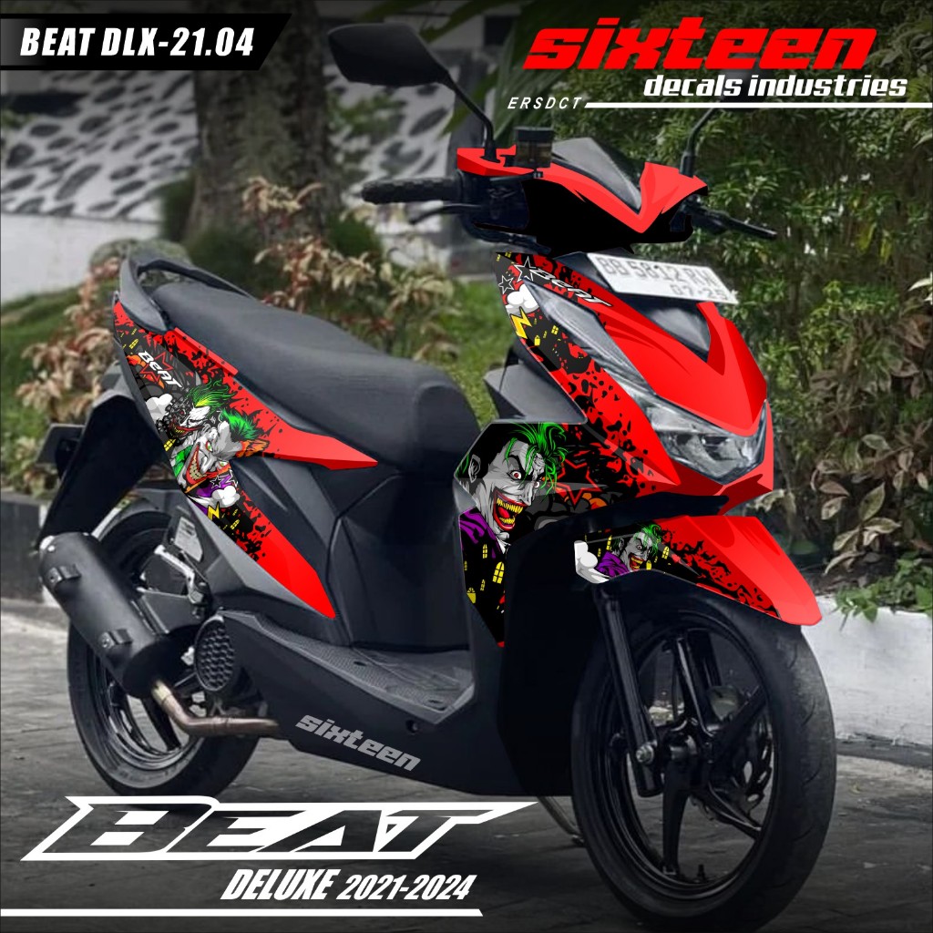 (COD) TERBARU Decal Sticker Honda Beat DELUXE STREET 2020 2021 2022 2023 Full body - Stiker Skotlet 