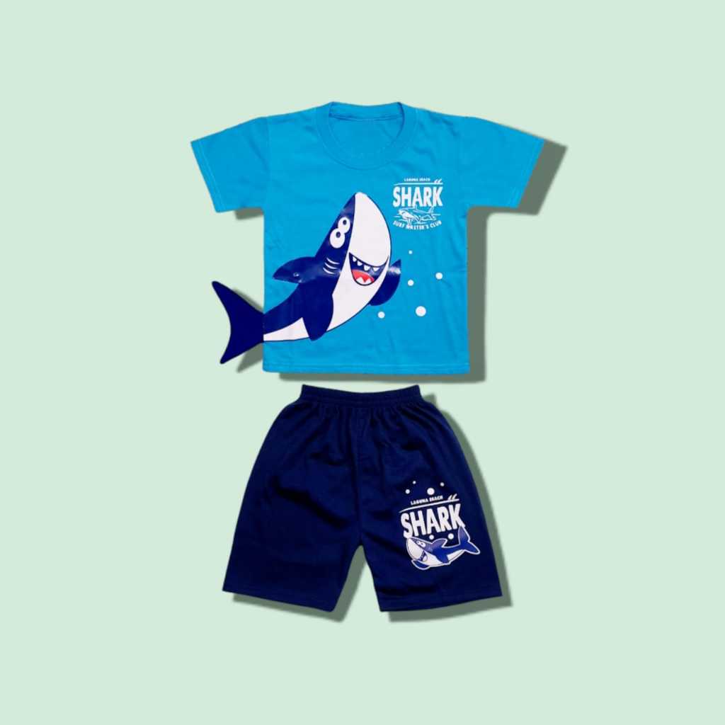 Baju Anak Setelan Ikan Hiu Shark EKOR