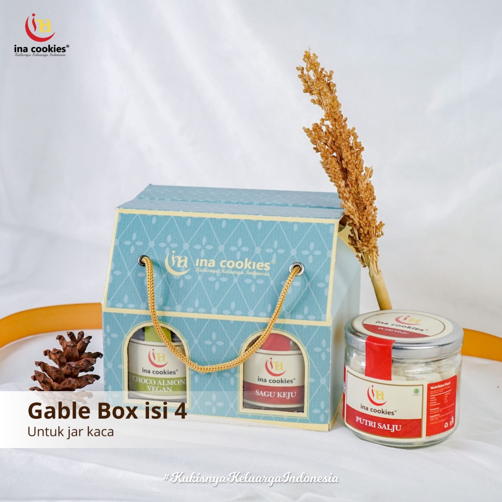 

KUE LEBARAN SET HAMPERS INA COOKIES JAR IN GABLE BOX GIFTSET HARI RAYA