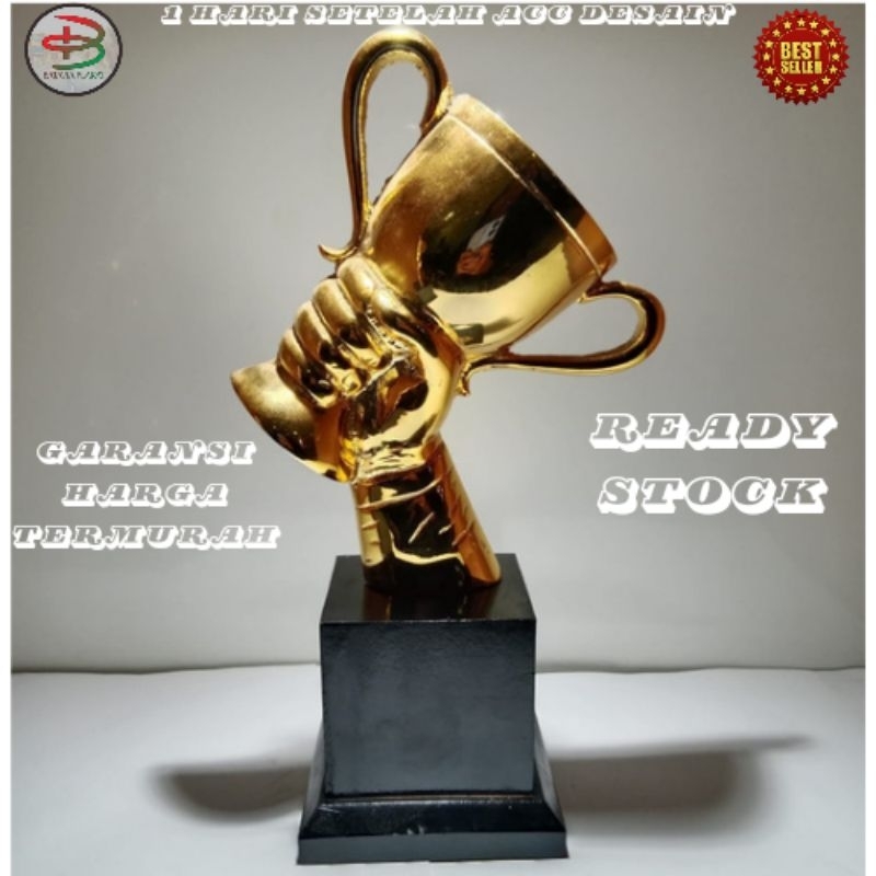 Trophy Logam Model Tangan | Piala Logam | Trophy Aluminium | Trophy Cup | Trophy Sepuh | Trophy Turn