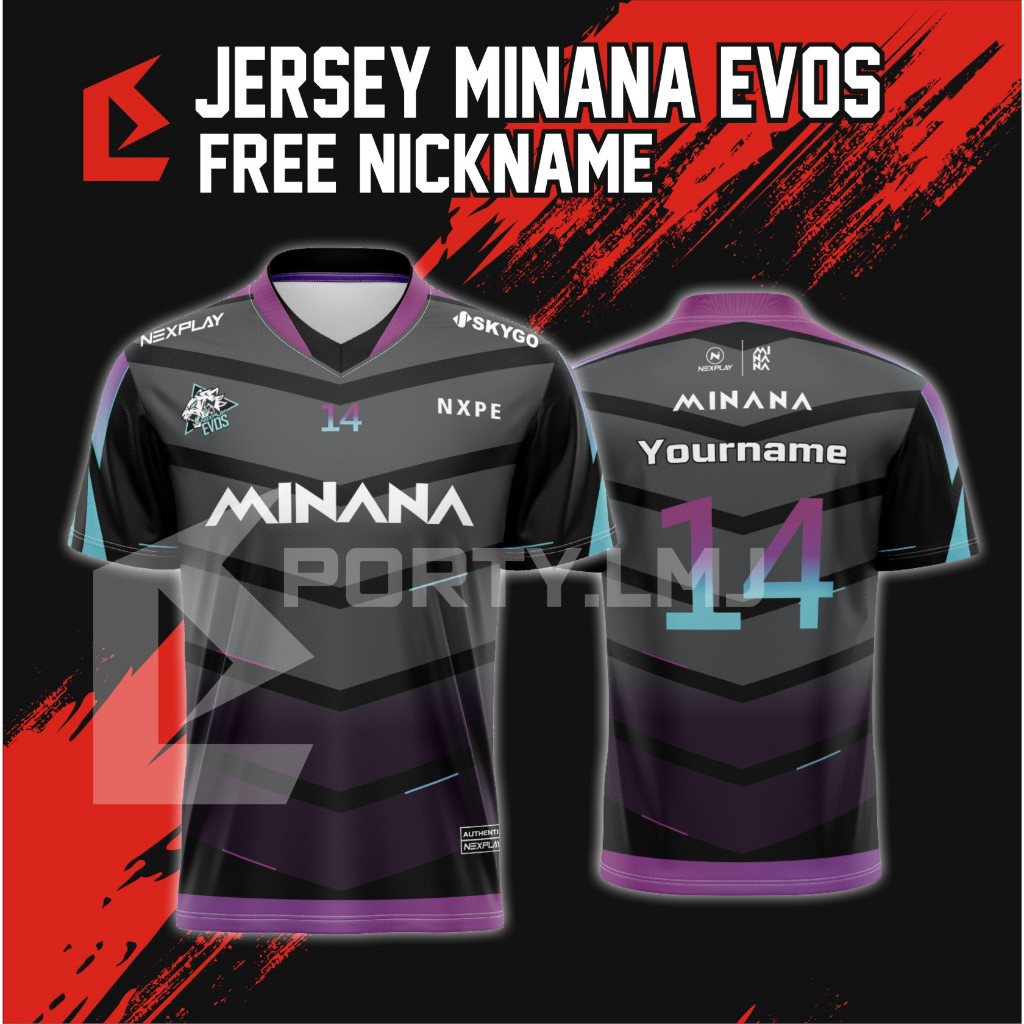 Jersey Kaos MINANA EVOS MPL PH , FREE NICKNAME