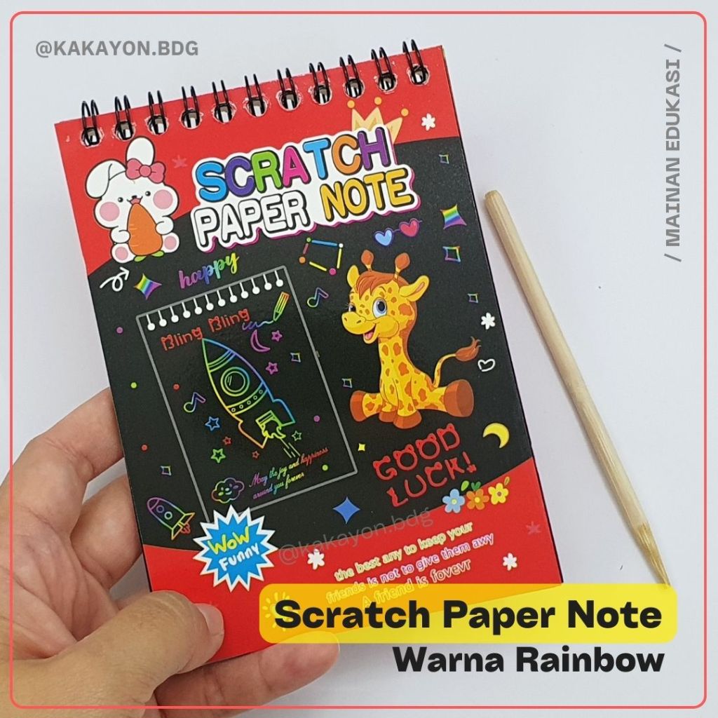 

Buku Sketsa Hitam Scratch Paper Note Book Warna Warni Rainbow