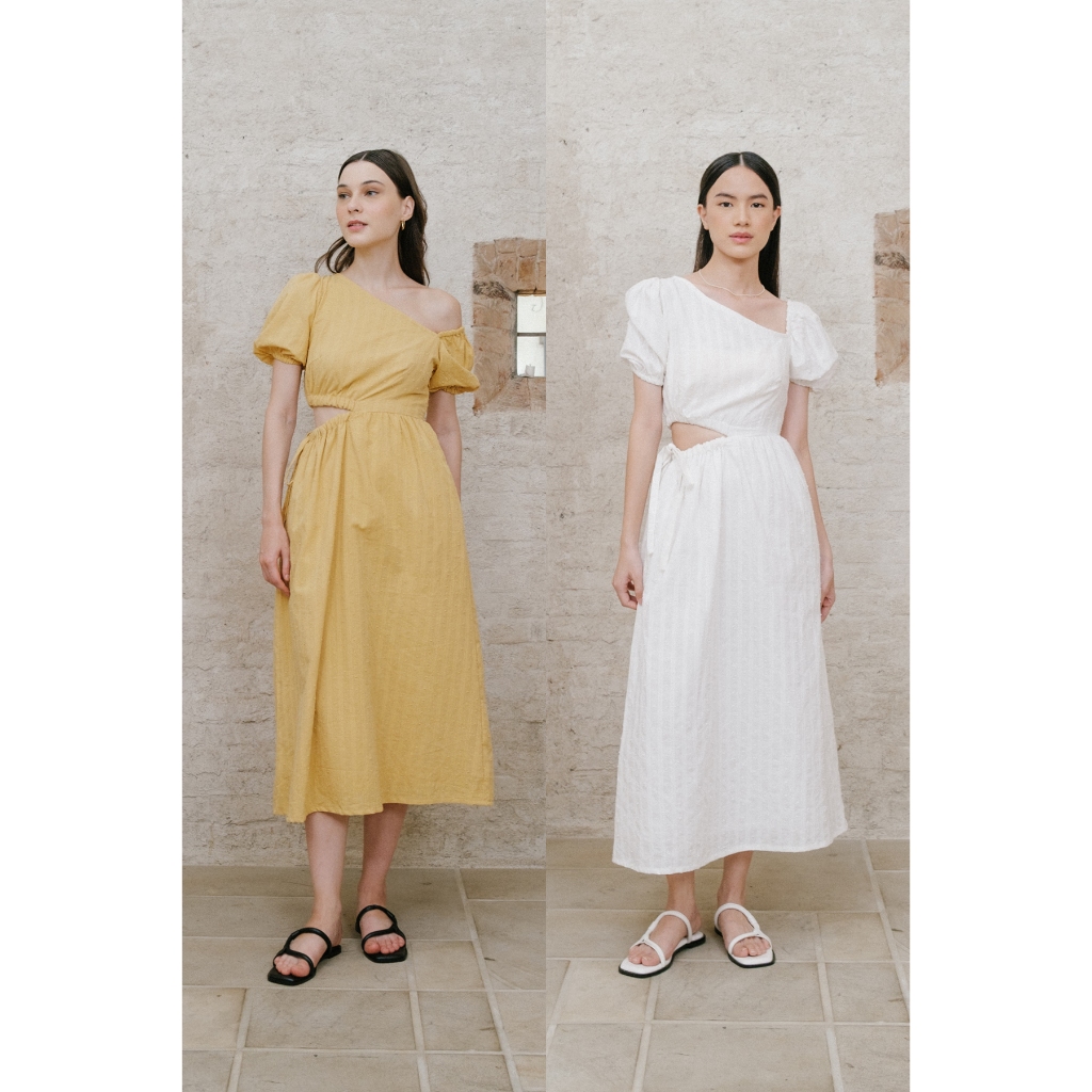 EESOME Myro Dress (Camel, Off White)