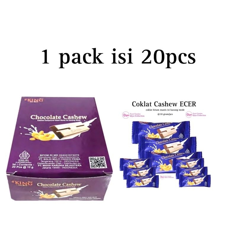 

Cokelat Compound Hitam Manis Isi Kacang Mede Cocolate Cashew 1 Pack