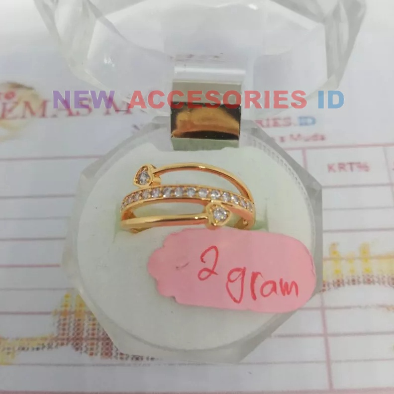 Stok terbaru Cincin 2 gram lapis mas muda 18 karat ada surat