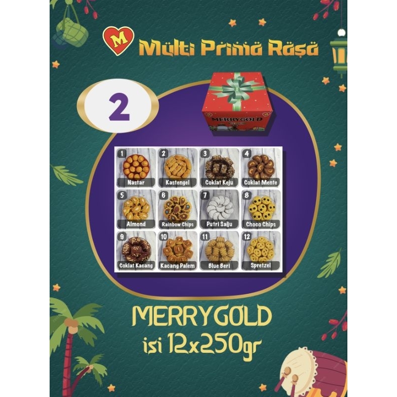 

Merrygold Cookies Lebaran isi 12×250g Kue Kering Parcel Hampers