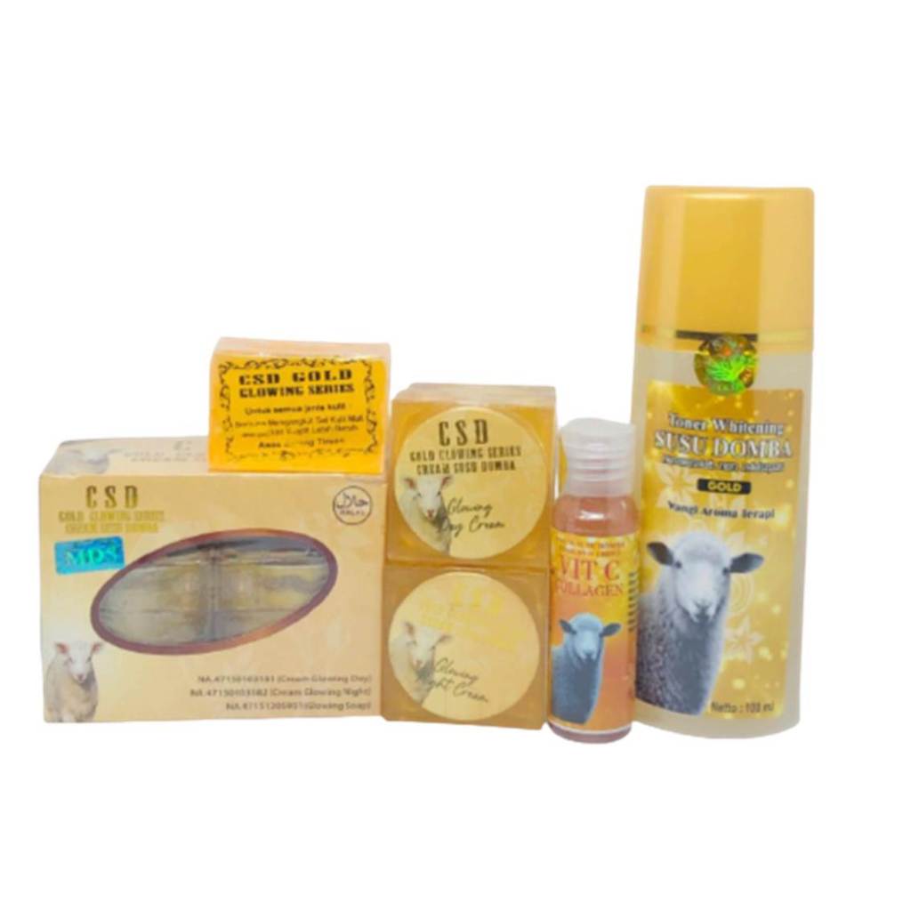 Paket 5in1 CSD Gold Berhologram Cream Susu Domba Hologram MDS krim pemutih wajah penghilang flek bin