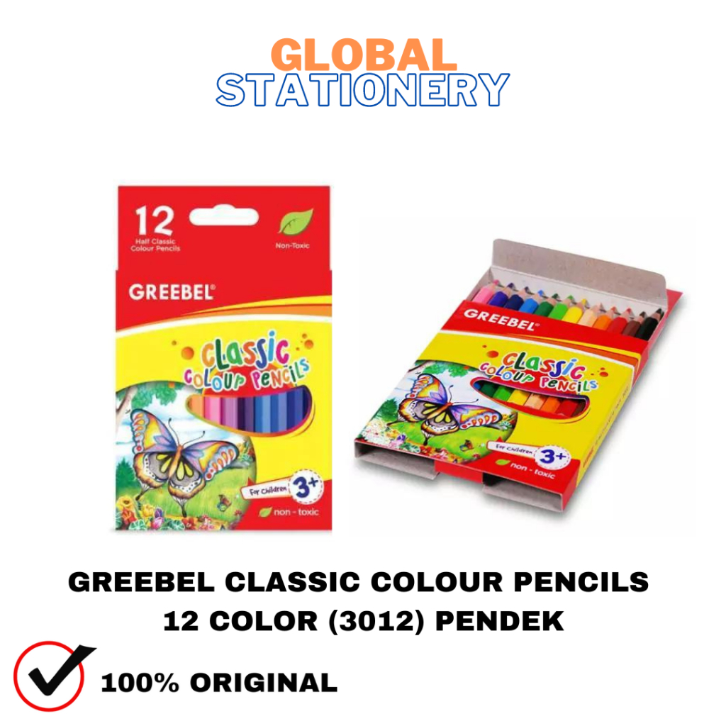 

Pensil Warna Kayu GREEBEL 12C Pendek 3012 Classic Colour Pencils