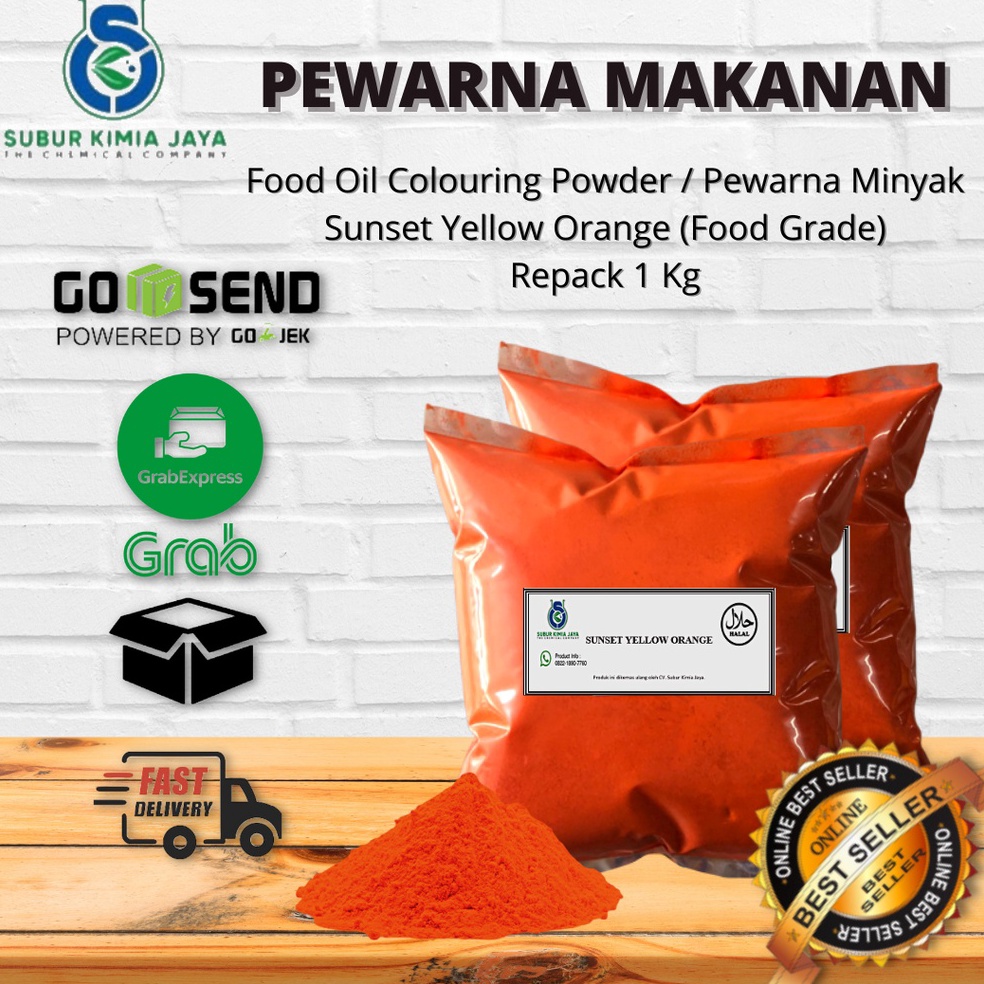 

PLT135 MURAH LEBAY Pewarna Bubuk Minyak Oil Sunset Yellow Orange 1 KG
