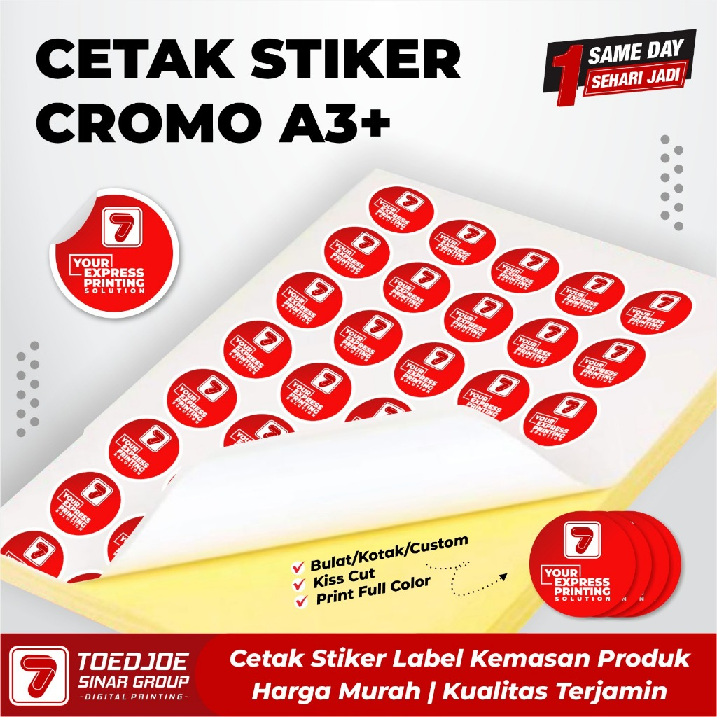 

STIKER LABEL KEMASAN BONTAK / CROMOO, HARGA EKONOMIS SUDAH DIPOTONG UK A3+