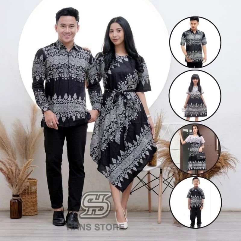 Baju Couple Lancip Dress Brokat Keluarga Pria dan Wanita Modern Batik Couple Keluarga Dress Natalan Motif ANJANI
