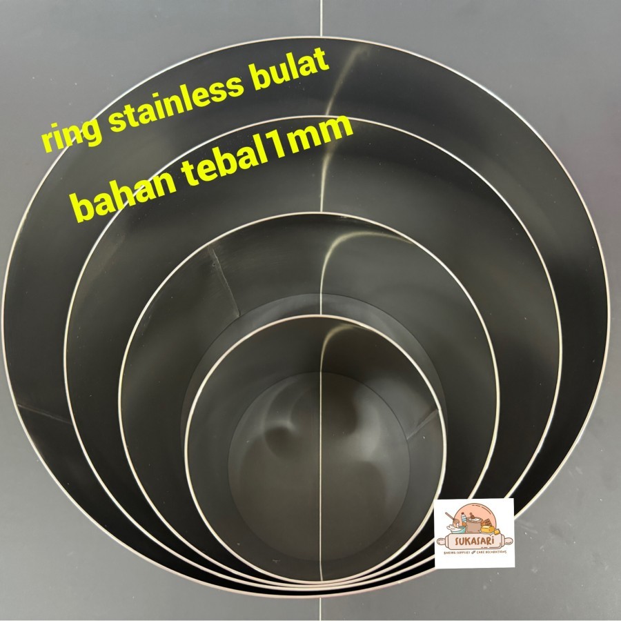 Ring bulat CH 20 cm tinggi 10 cm round bahan stainless tebal cetakan cake ring