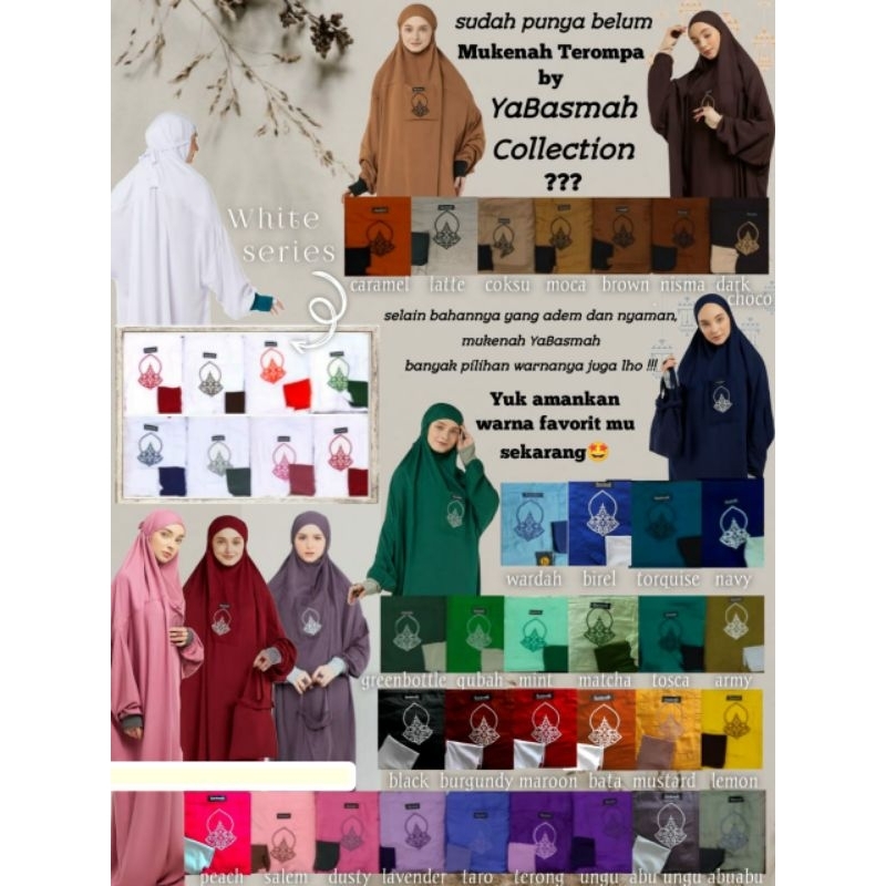 Mukenah Basmah/Mukena Terompah/Mukena Manset/Mukena Rayon/Mukena Hadramaut/Mukenah