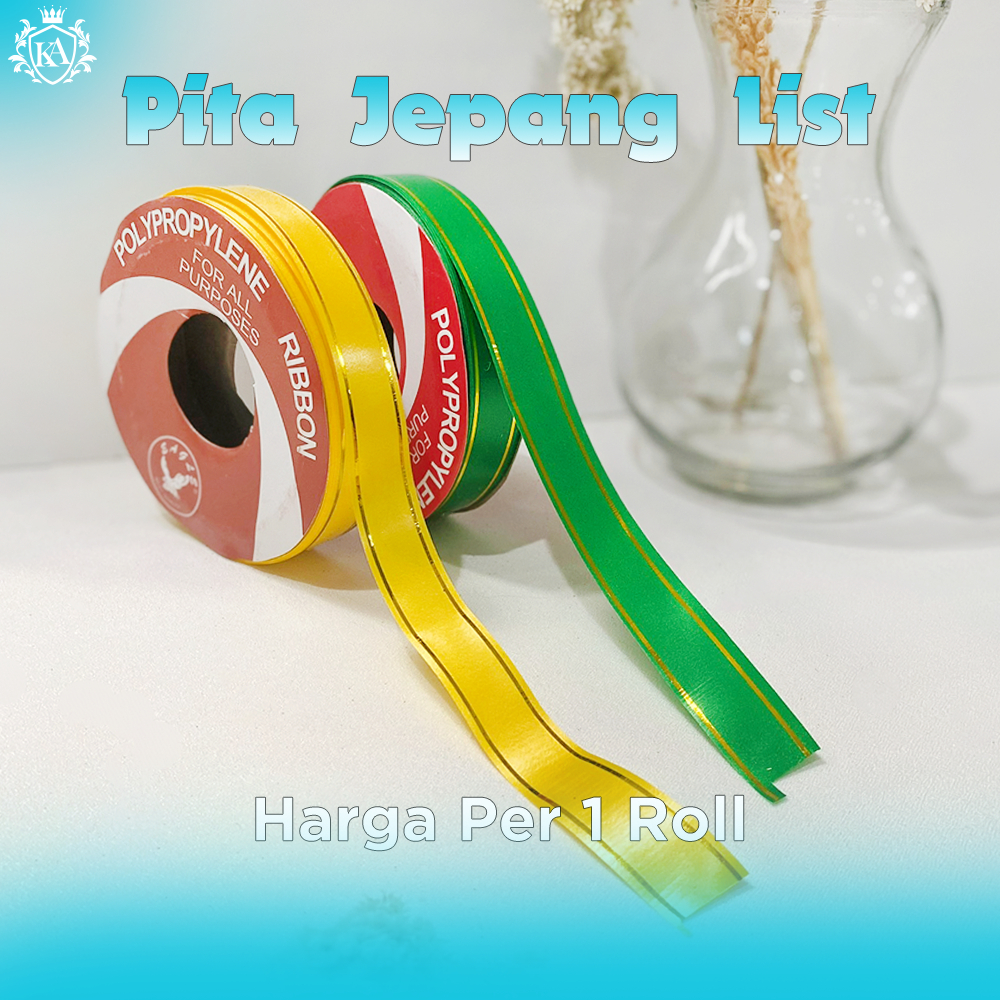 

Pita Jepang List Emas Gold 3/4 Inch/ 2cm Plastik Per Roll Hijau Kuning Ketupat Hampers Kado Lebaran 2024