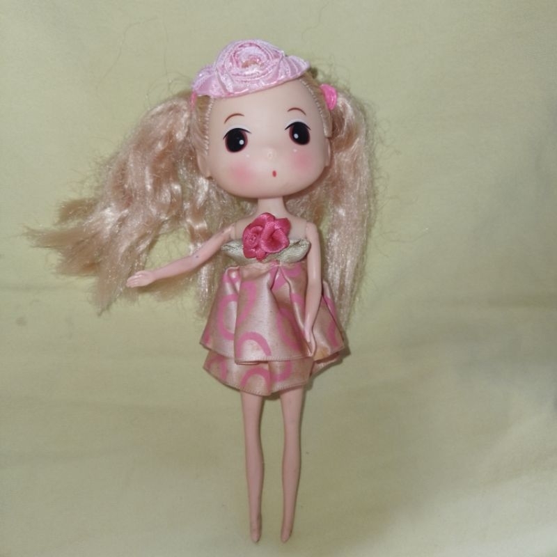 Boneka barbie anak pink lucu bayi kecil/ Preloved