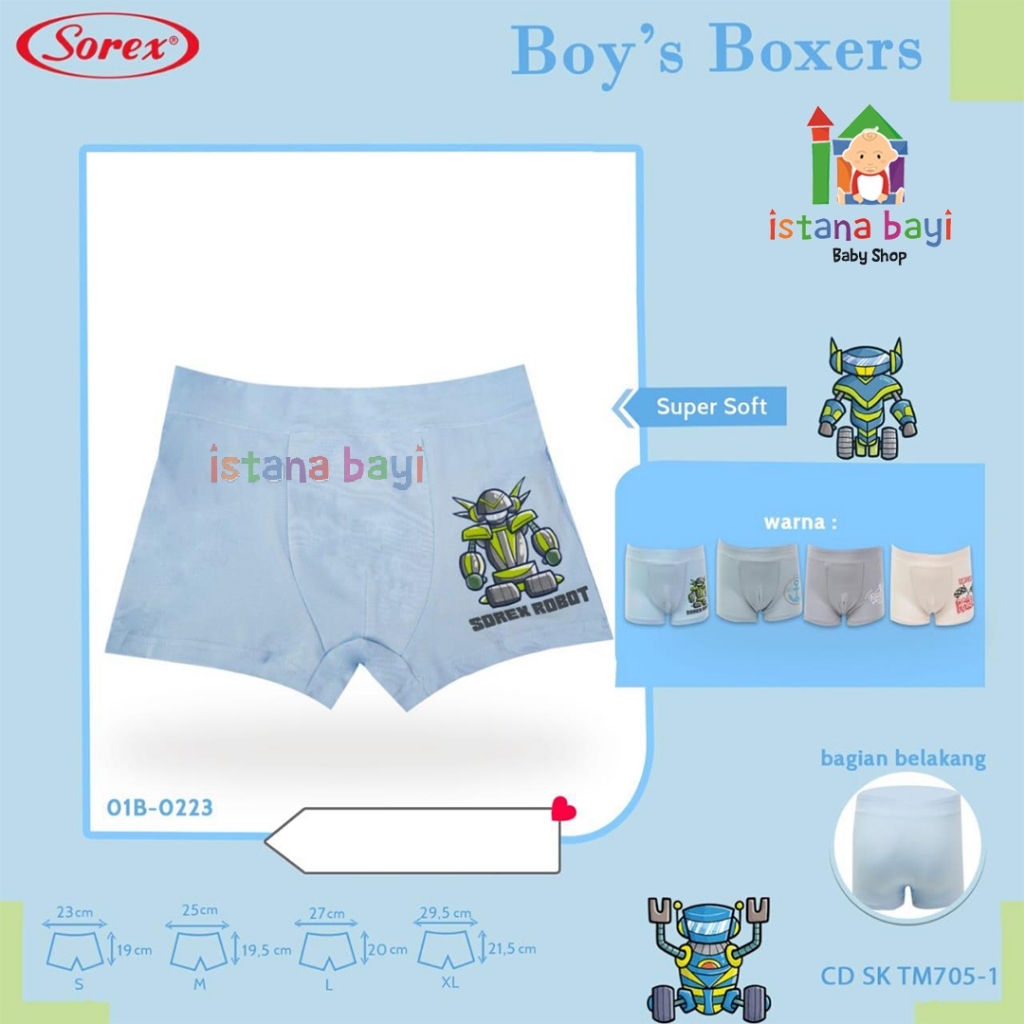 Sorex Boxer Anak Boy1 Pcs / Sorex Cd Kids Boy / SOREX CD ANAK