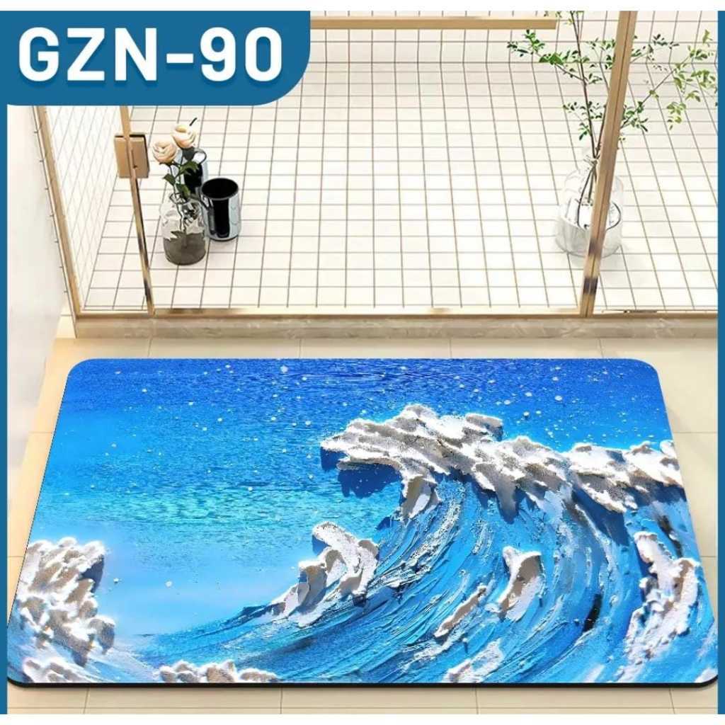 Keset Kamar Mandi  Keset Lantai Diatomite 3D Kotak Anti Slip