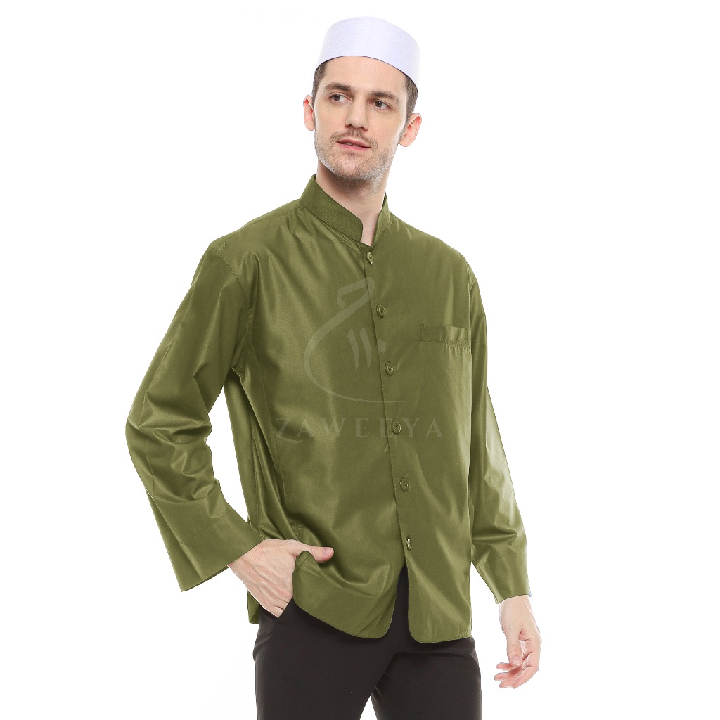 ZAWEEYA Baju Koko Mumtaz Series - Model Syaikh Polos Warna