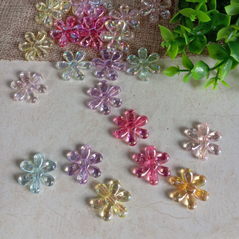 Manik Permen Manik Bunga  Manik Akrilik DIY Aksesoris Manik Candy Manik Warna Permen Manik Permen Pe