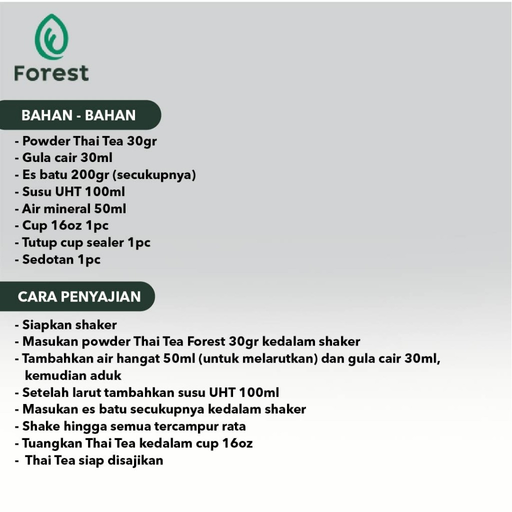 

Ay00! Bubuk Minuman Teh THAI TEA Powder 1000 gr - FOREST