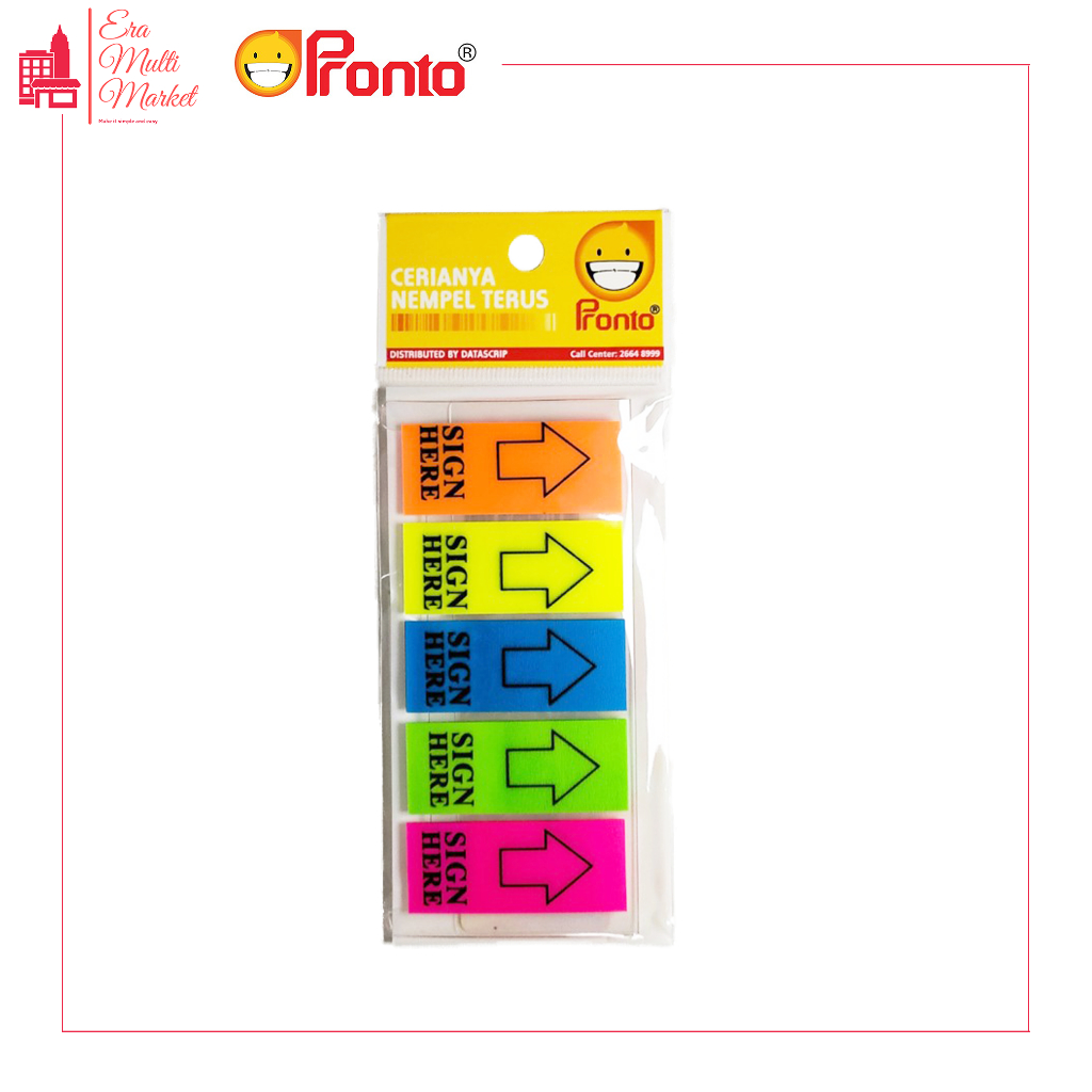 

Sticknotes Sign Here Pronto 5 Warna / Penanda Tandatangan