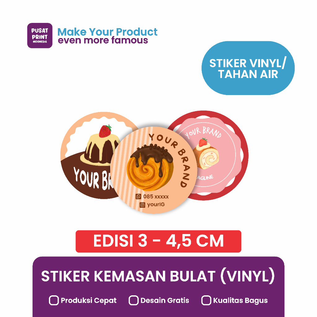 

Stiker Kemasan Bulat (Vinyl) Edisi 3-4,5 cm
