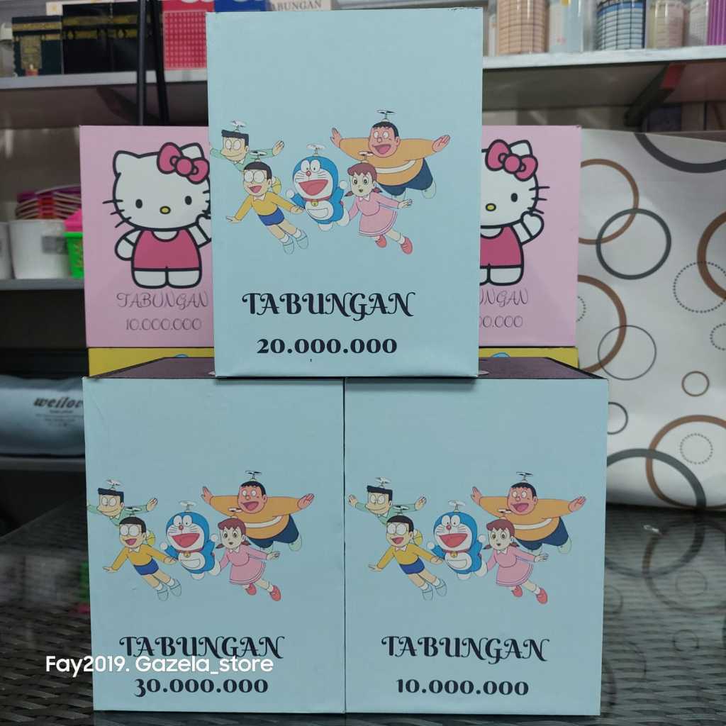 celengan doraemon buka tutup kunci jumbo celengan besar target 10 juta 20 juta 30 juta celengan anak