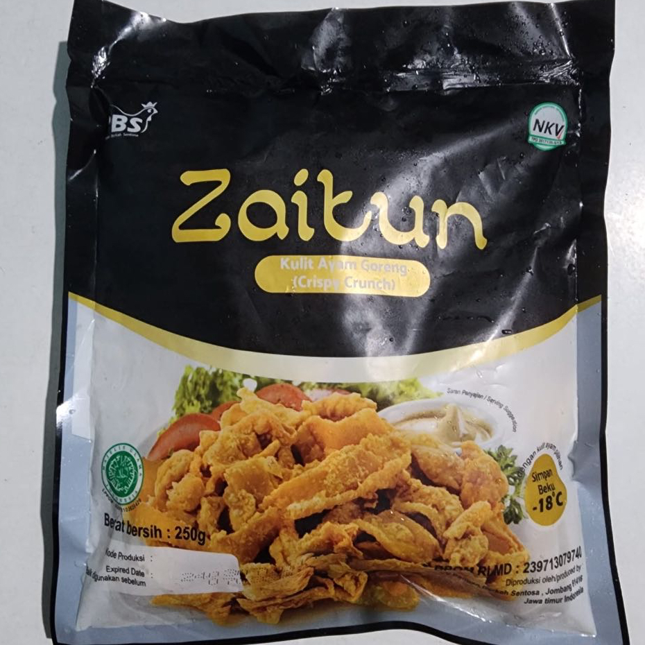 

Zaitun Crispy Crunch, Kulit Ayam Goreng, Kemasan 250gr