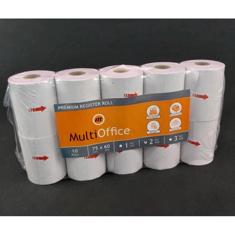 

(1ROLL)TELLSTRUK MULTIOFFICE KERTAS STRUK KASIR NCR 75x60mm 1ply 2ply 3ply
