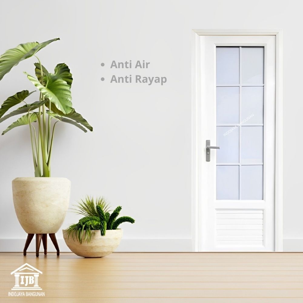 ZA. Pintu UPVC Kamar & Kamar Mandi Tebal Motif Jati Coklat Putih Pink 70 x 200 Cm