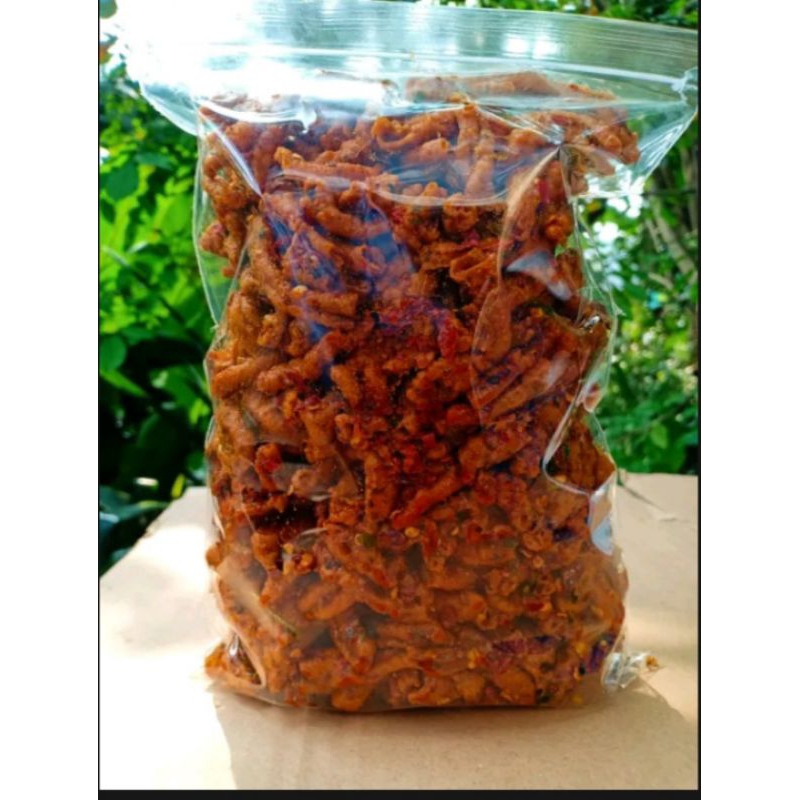 

kripik usus pedes 500 gram
