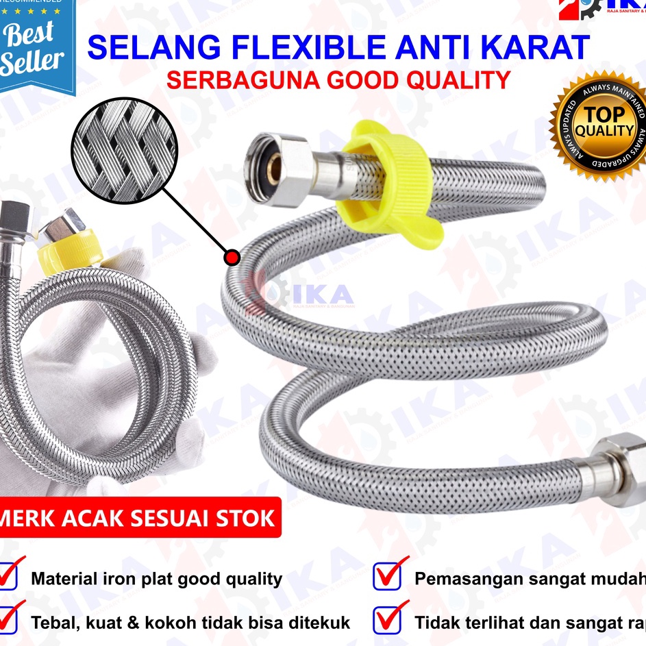 Produk trendy Selang Fleksibel  Ring Pengencang Kran Wastafel Panas Dingin Stainless Steel SUS 34Sel