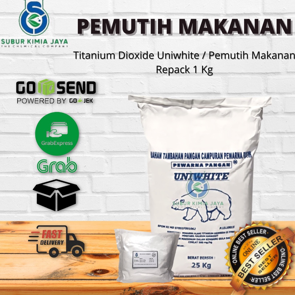 

RBU213 flashsale Pewarna Makanan Titanium Dioxide Uniwhite Food Grade HALAL MUI 25 KG