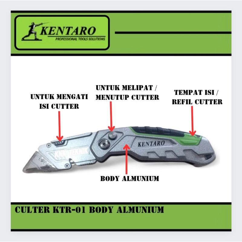 

Cutter Pisau Silet Cutter Culter Alat Potong Belah Heavy Duty KTR-01 KENTARO