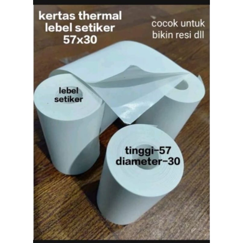 

10 pcs kertas thermal lebel stiker 58x30mm panjang 5meter eds printer 58mm