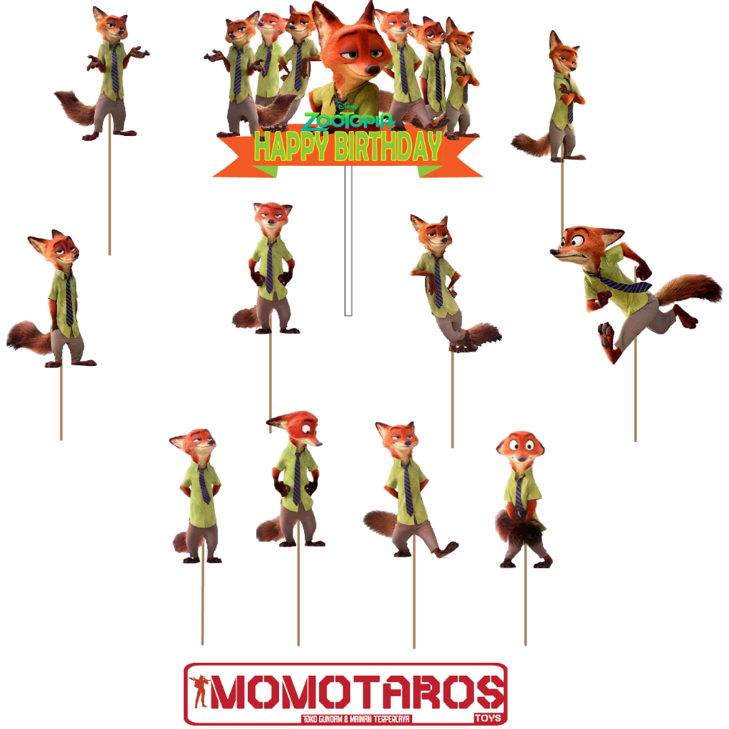 Topper cake Nick solo Zootopia isi 11 pcs