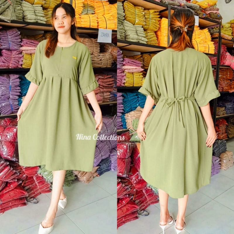 Daster Dress Yuki Bumil Busui/ Daster Crinkle Airflow / Dress Crinkle  / Daster Crinkle Airflow/ Das