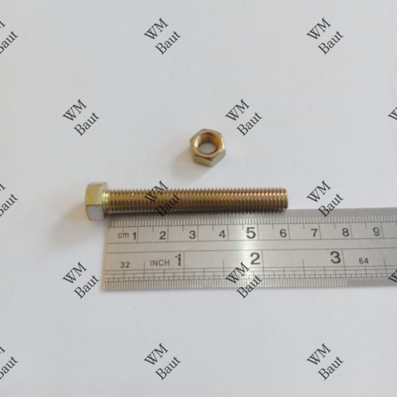 10pcs Baut Mur 17 Panjang 6cm - 12x60 M12x60 12mm x 60mm