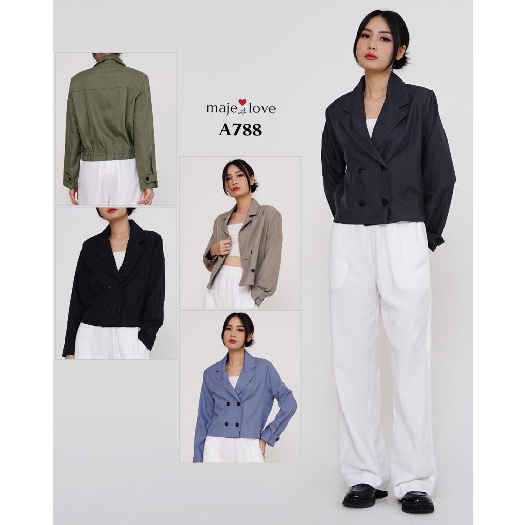MAJE Blazer Outer Panjang Katun Import Wanita 788