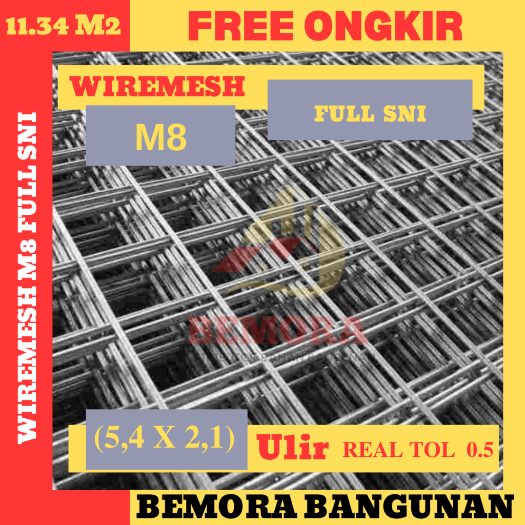 Wiremesh M8 SNI / Wiremesh 8 mm ulir (Harga Grosir & Free Ongkir)