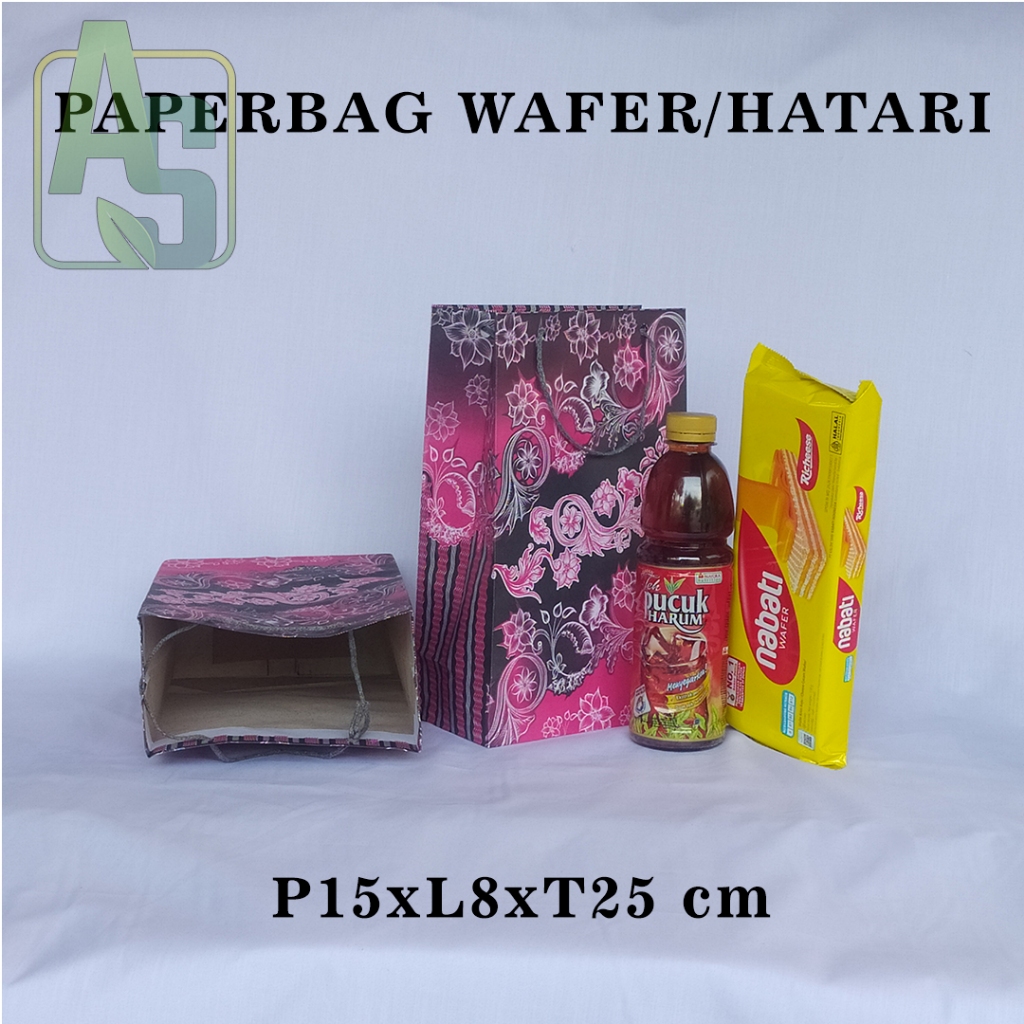 

PAPERBAG WAFER/HATARI MOTIF 2 WARNA UKURAN P15 x L8 x T25 CM
