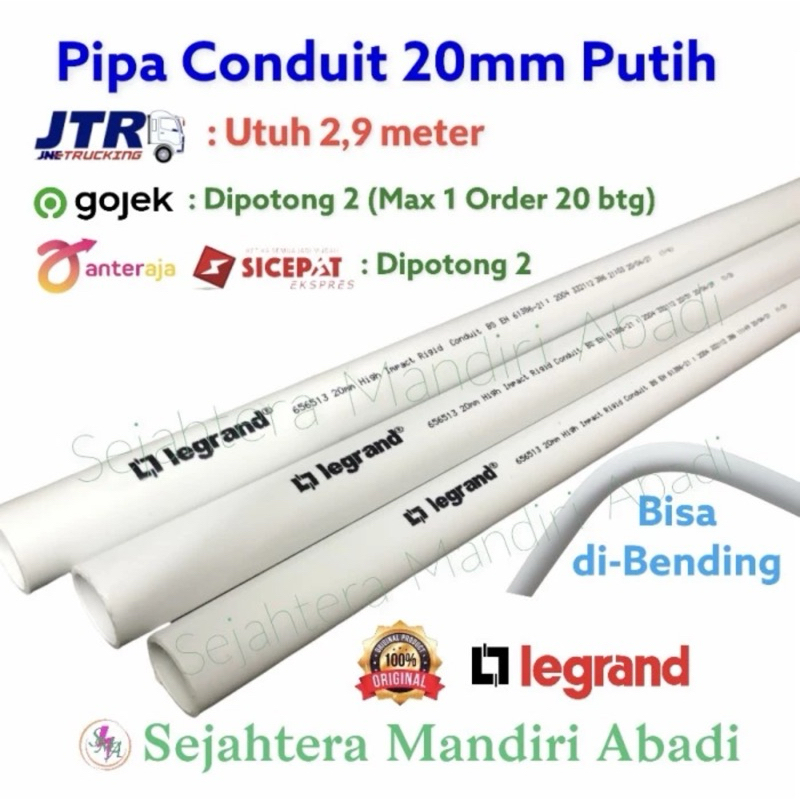 Pipa Listrik Legrand 20mm Putih Pipa Conduit 20mm Legrand Konduit
